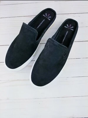 ISAAC MIZRAHI LIVE! NEW $69 Leather or Suede Slide Sneakers- Black- Size 8.5 M - Image 1 of 4