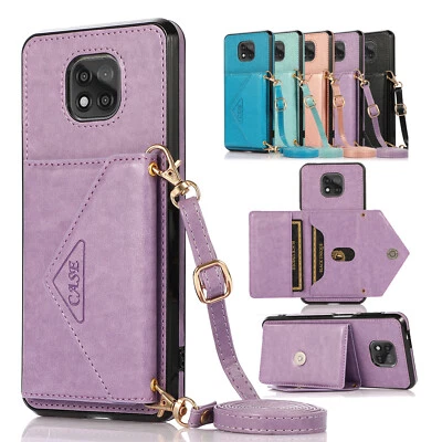 For Motorola Moto G Stylus 2021/Power/Play Card Holder Strap Leather Case Cover