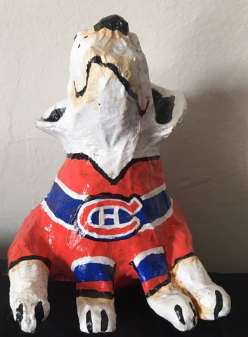Papier Mache Hockey Canadiens Dog Handmade Cover