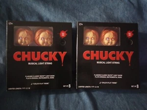 Horror Movie Chucky String Lights Plays "Child's Play Theme" 2 SETS = 16 Lights - Picture 1 of 6