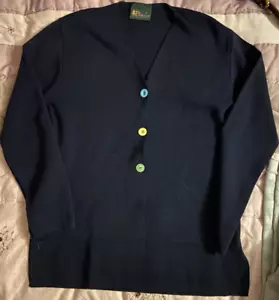 Womens Balmoral Navy Cardigan size Medium - Picture 1 of 1