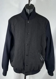 Buffalo David Britton Outerwear dark gray wool blend coat quilted lining Large - Picture 1 of 5