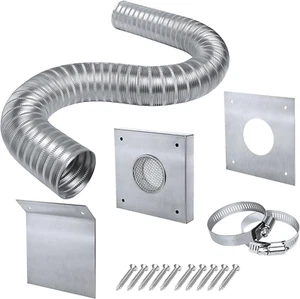 Pelletofen Frischluftansaug-Set - 2" x 60" Aluminium Flex Entlüftungsrohr - Bild 1 von 12