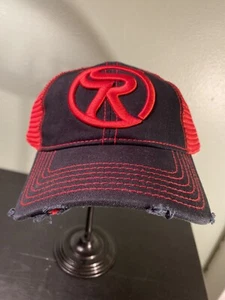 Vintage Runnings Black Red Baseball Cap Ball Mütze R Distressed Vintage - Bild 1 von 10