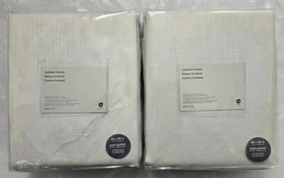 West Elm Cortland Linen Blend Basketweave 2-Curtains 48" x 96" Light Flax - Image 1 of 2