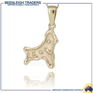 Yellow Gold CHRISTMAS ISLAND MAP PENDANT Guaranteed Genuine 9ct 9k Gold - Picture 1 of 11