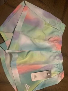 Adidas Girls' Elastic Drawstring Multicolor Print AOP Woven Short XL XLarge (16) - Picture 1 of 4