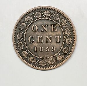 1859 pièce canadienne d'un cent cuivre
