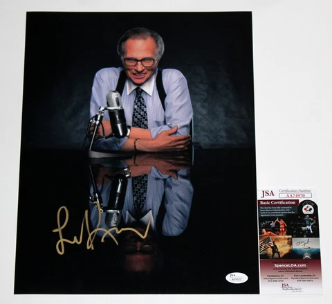 LARRY KING SIGNED 11x14 PHOTO LIVE CNN TV SHOW HOST RARE AUTOGRAPHED +JSA COA Cover