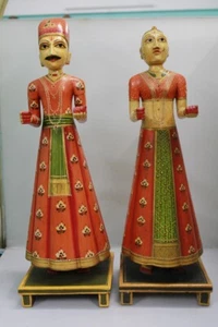 Customised Gangaur Dolls Wooden Made - Picture 1 of 4