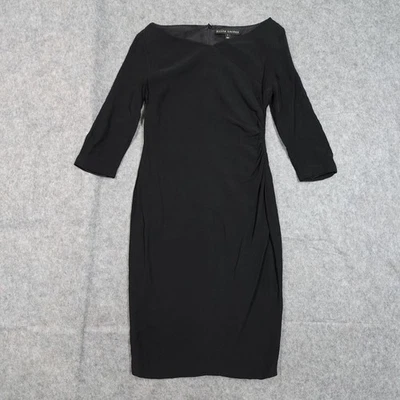 Vestido Ralph Lauren para mujer 4 vainas negro seda manga 3/4 hasta la rodilla cuello barco Foto 1 de 4