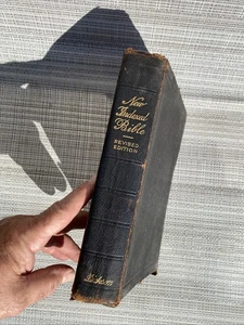 The New Indexed Bible Black Leather Revised Edition Antique 1923 Dickson Damaged - Bild 1 von 15