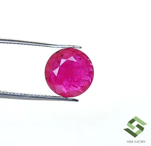 8.75 mm Certified Natural Ruby Round Cut 2.28 CTS Mozambique Loose Gemstone - Picture 1 of 7