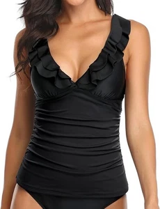 NEW 16W Women's Black Tankini Top by Talisea SEXY Swimsuit Bathing Suit - Picture 1 of 7