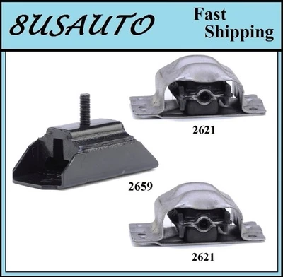 3 PCS MOTOR & TRANS MOUNT FIT 1992-1995 GMC C1500, C2500, C3500,C3500HD - MANUAL - Image 1 of 4