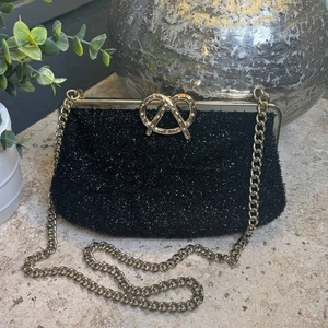 Kate Spade schwarz Cocktail Abend Flavia City Street Brezel Clutch Crossbody - Bild 1 von 6