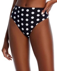 AQUA Women's Swimsuit Sz XL Polka Dot High Waist Blk/Blue - Picture 1 of 5