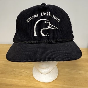 VTG Ducks Unlimited Corduroy Hat Snapback Adjustable Cap YoungAn Embroidered See - Picture 1 of 24