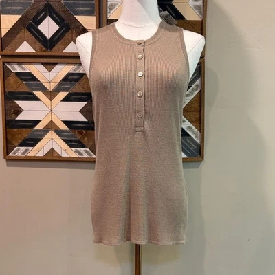 Ralph Lauren Collection Vintage Slub Linen Blend Ribbed Sleeveless Sweater Large - Image 1 of 4