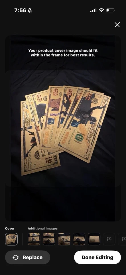 Billete de 6 piezas Star Wars lámina dorada Foto 1 de 1