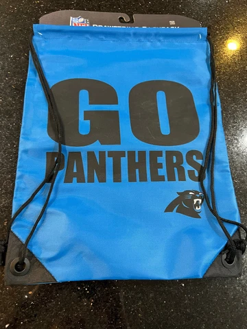 Carolina Panthers Go Panthers NFL Slogan Drawstring Backpack Team Logo Foco Cover