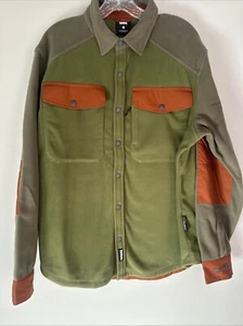 NWOT TETON POLARTEC FLEECE METAL BUTTON SHIRT Olive Green Men's Large - Picture 1 of 6