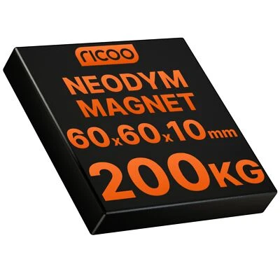 Super contatore magnetico magnete neodimio magneti neodimio terapia 60x60x10mm 200kg - Immagine 1 di 4