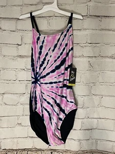 Art Class Pink Blue Tie Dye One Piece Swim Suit bathing Girl Size XL 14/16 - Picture 1 of 4
