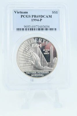 1994-P PCGS PR69DCAM Vietnam Silver Modern Commemorative Dollar Proof - Image 1 of 2