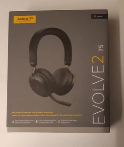 Jabra Evolve2 75 USB-C Headset - Schwarz NEU + OVP Profi Doppelohr nur 1 Tag! - Photo 1/4