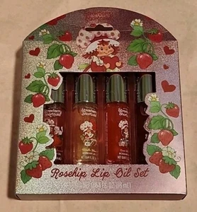 New STRAWBERRY SHORTCAKE - Rosehip Infused Lip Oil Set - 4 Flavored Lip Oils - Picture 1 of 1
