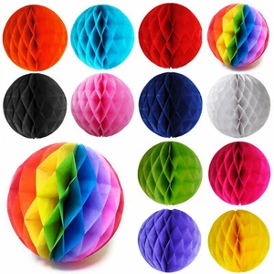 5 PACK Paper Honeycomb Balls Hanging Decoration Lantern Party Rainbow Wedding UK - Picture 1 of 16