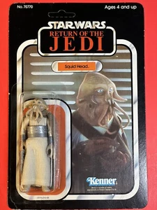 Figura de acción 1983 Star Wars ROTJ cabeza de calamar en la tarjeta sin perforar - Imagen 1 de 24