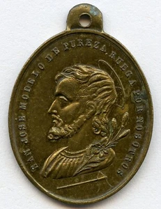 France Religious St. Joseph and Angel Pendant Medal 26x19mm 3gr !!! - Picture 1 of 2