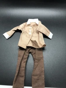 VINTAGE BARBIE 1960'S BROWN PANTS WITH TAN SHIRT - Picture 1 of 5