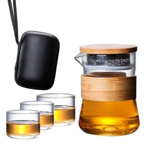 Portable Travel Tea Set Small Size Teaware with Infuser with Handbag Kungfu - Picture 1 of 7