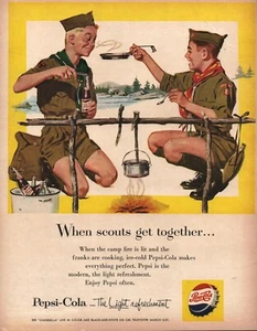 1957 - Pepsi-Cola - Boy Scouts - "Cuando los Scouts se juntan" - Anuncio de revista - Imagen 1 de 1
