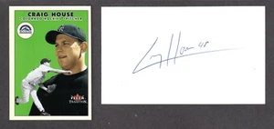 Craig House ( Debut 2000 ) COLORADO ROCKIES  SIGNED AUTOGRAPH AUTO 3x5 INDEX COA - Picture 1 of 1