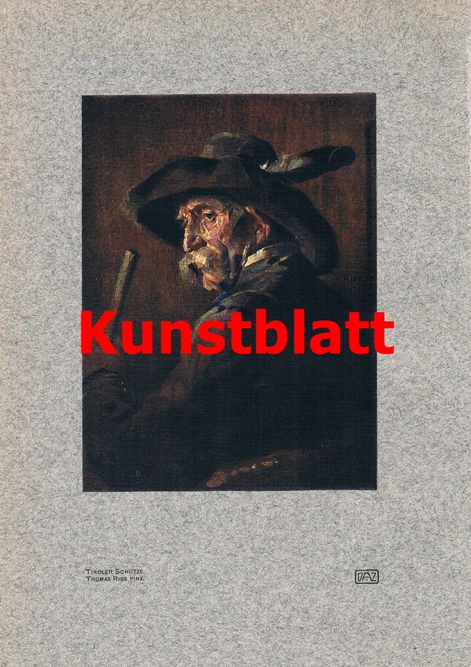d101 2436 Thomas Riss Tiroler Schütze Kunstblatt 1912 !!! - Bild 1 von 1