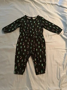 Old Navy Christmas Tree Print Jumpsuit Romper One Piece Baby Girl 3-6 month New - Picture 1 of 5