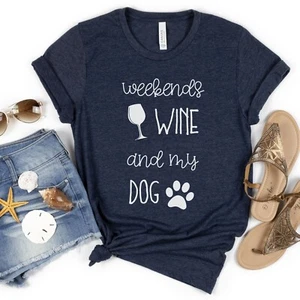 Weinrotes Hundeshirt, Hundeliebhabershirt, süßes Welpenshirt, lustige Hundeshirts, Hundeshirt - Bild 1 von 9