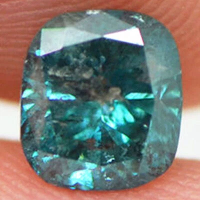 Cojín de 1 quilate diamante elegante color azul suelto real mejorado certificado I1 Foto 1 de 4