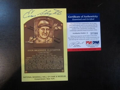 Enos Slaughter Autograph Signed Auto Gold Hall of Fame Post Card Cardinals - Image 1 of 3