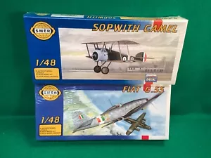 2 SMER 1/48 FIAT G.55 & SOPWITH CAMEL MODEL AIRPLANES - Picture 1 of 5