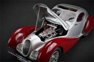 1938 Talbot Lago Coupe Type 150 SS Teardrop Silver Red by CMC in 1:18 Scale