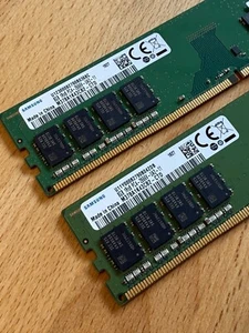 16GB Samsung 2 X 8GB 1RX8 PC4-2666V-UA2 NON ECC DESKTOP RAM M378A1K43CB2-CTD - Picture 1 of 2