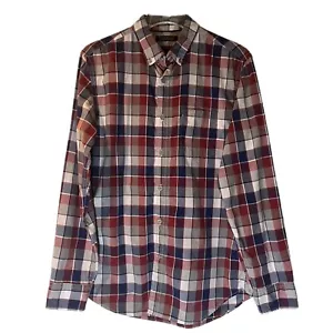 Banana Republic Slim Fit kariertes Hemd mit Knopfleiste Kragen rot blau Herren M - Bild 1 von 7