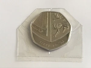 Simply Coins~ 2012 SHIELD 50 PENCE COIN BRILLIANT UNCIRCULATED BU - Picture 1 of 3