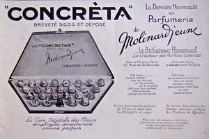 PUBLICITÉ PRESEE 1928 MOLINARD CONCRETA NOUVEAUTÉ EN PARFUMERIE DE MOLINARDJEUNE - Imagen 1 de 1