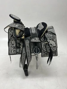 KingSaddle Mexican Leather Horse Saddle/ Silla De Montar Estilo Charro - Picture 1 of 4